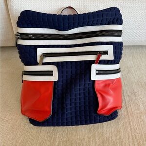 CHRISTIAN LOUBOUTIN NEOPRENE AND LEATHER BACKPACK!